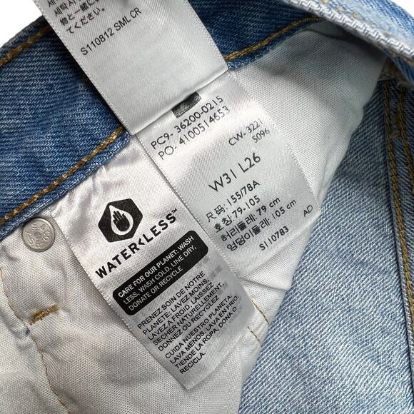 Levi’s 501 Original Cropped Straight Jeans Distressed NWT Light Wash Womens 31 - Picture 9 of 9